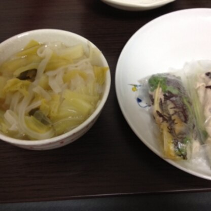 今日はすごく寒かったので野菜のフォーで温まりました(^-^)生春巻きとともに笑
野菜たくさんとれそうなレシピですね！ありがとうございました。